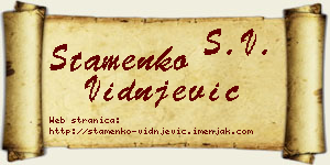 Stamenko Vidnjević vizit kartica